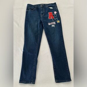 Smoke & Ash Premium Denim Jeans 34x30 Dark Wash Blue Denim W/ 2000 Y2K Patches